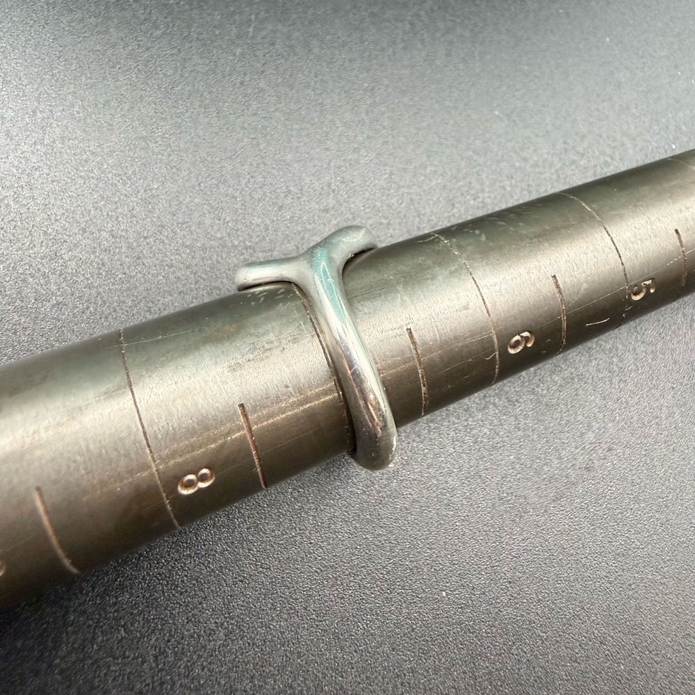 Vintage Tiffany & Co. Elsa Peretti Open Heart Ring Sterling Silver Size 7.75 - Picture 8 of 8